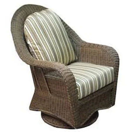 Casual High Back Swivel Glider with Curved Arms